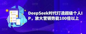 DeepSeek时代打造超级个人IP，放大营销势能100倍以上-甬战资源库