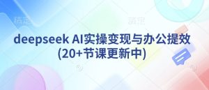 deepseek AI实操变现与办公提效(20+节课更新中)-甬战资源库