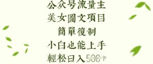 流量主长期收益项目,美女图片简单复制,小白也能上手,轻松日入5张-甬战资源库