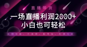 半无人直播带货,一场利润数张,适合所有平台玩法,小白也可轻松-甬战资源库