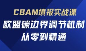 CBAM填报实战课，欧盟碳边界调节机制，从零到精通-甬战资源库