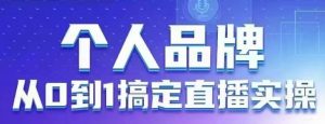 个人品牌：从0到1搞定直播实操，用直播为你的个人品牌赋能，六大实操板块，放大个人影响力-甬战资源库