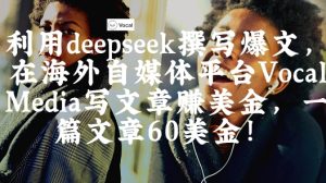 出海搞钱!利用deepseek撰写爆文,在海外自媒体平台Vocal Media写文章挣美金,一篇文章60刀-甬战资源库