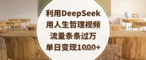 利用DeepSeek用人生哲理视频,流量条条过万,单日变现数张-甬战资源库