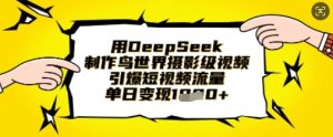 用DeepSeek制作鸟世界摄影级视频,引爆短视频流量,单日变现1k-甬战资源库