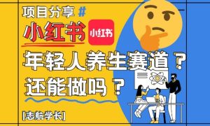 小红书年轻人养生赛道?真的还能做吗?详细讲解!-甬战资源库