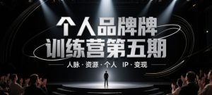 个人品牌训练营第五期，人脉·资源·个人IP·变现-甬战资源库