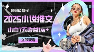2025小说推文最新玩法，推文保姆级教程，小白7天收益1w+-甬战资源库