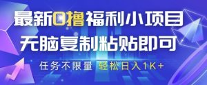 最新0撸福利小项目，抖音平台大放水，无脑复制粘贴 即可挣钱，任务不限量，轻松日入1K+【揭秘】-甬战资源库