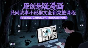 原创悬疑漫画民间故事小说推文全新完整课程， 搭配ai绘画，0基础轻松上手，撸分成和伙伴计划-甬战资源库