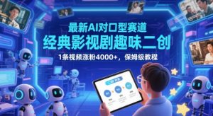 最新AI对口型赛道，经典影视剧趣味二创，1条视频涨粉4000+，保姆级教程-甬战资源库