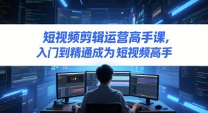 短视频剪辑运营高手课，入门到精通成为短视频高手-甬战资源库