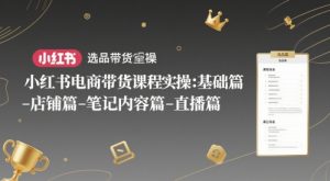 小红书电商带货课程实操：基础篇-选品篇-店铺篇-笔记内容篇-直播篇-甬战资源库