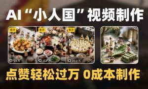 爆款1000W+播放微缩景观迷你小人国AI视频0成本制作全流程教学-甬战资源库