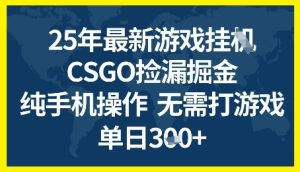 25年CSGO游戏搬砖，全自动挂G，不需要玩游戏，手机操作日入3张+【揭秘】-甬战资源库