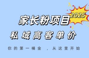 家长粉项目，一个可以长期变现暴利项目，私域高客单价，轻松完成你的人生第一桶金-甬战资源库