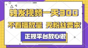 转发视频一天3张+,正规平台放心做,不看播放量,无粉丝要求,随时随地挣收益【揭秘】-甬战资源库