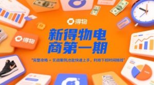 新得物电商第一期，完整攻略+实战案例，普通人也能快速上手，利用下班时间搞钱-甬战资源库